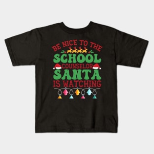 Be Nice To The Counselor Santa is Watching Kids T-Shirt